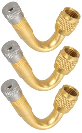 LOLIPPYY 3 piezas Extensor de Válvula Neumático de Cobre Adaptador Prolongador Resistente para Motocicleta Camión y Bicicleta Diseño para Estrechos