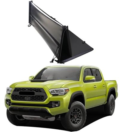Wnfmjqe Kofferraumabdeckung Dreiteilige, Faltbare Ladeflächenabdeckung Aus Weichem Vinyl Für Toyota Für Tacoma Für Hilux, 1,5 M Lange, Abdeckung Für Pickup-Ladeflächen. Gepäckraumabdeckung