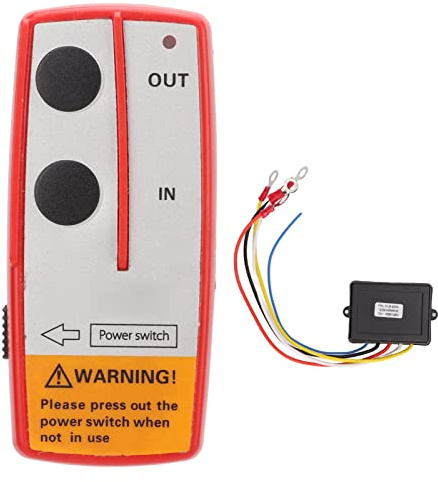 SustVita Telecomando universale per verricello DC 12V / 24V Tensione 75ft Distanza Include ricevitore 434MHZ Kit controller per verricello elettrico per fuoristrada (Rossa)