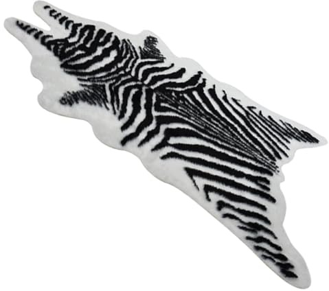 Yardwe Leichter und Komfortabler Teppich mit Zebra Muster aus Acrylfaser als Rutschfester Bettvorleger und Bodendecke für Wohnzimmer und Rutschige Böden