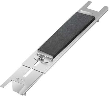 Whetstone Sink Bridge – Polished Stainless Steel, Sliding Adjustable Rail | Universal Sharpening Stone Rack for Kitchen Over-Sink Honing Maintenance Restoration Chef Professional Tool