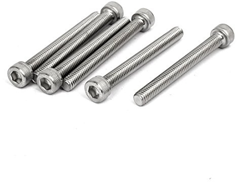 Uxcell M6 x 55mm Thread 304 Stainless Steel Hex Socket Head Cap Screw Bolt DIN912 6pcs