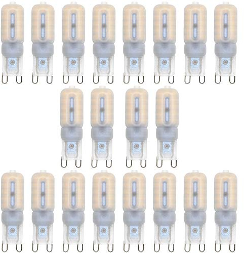Mengjay 20 Stück 5W G9 LED Lampe 400 Lumen, Kein Flackern und 3000k warmweiß G9 LED Leuchtmittel Ersatz 40W G9 Halogenlampe, 360° Abstrahlwinkel [Energieklasse A++]