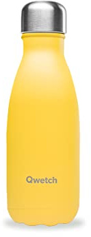 Qwetch - Bouteille Isotherme Originals Jaune 260ml - 24h Froid et 12h Chaud - Etanche, Sans BPA & Réutilisable - Gourde inox isotherme pour Sport, Voyage, Bureau, Randonnée