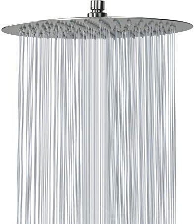 NearMoon Rain Shower Head, Ultra-Thin Design-Pressure Boosting, Awesome Some Experience, High Flow Stainless Steel Rainfall Head (12 Inch, Brushed Nickel)