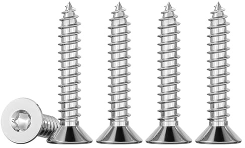 Drenky 100 Stück Holzschrauben Edelstahl 3x25 mm Torx Schrauben Aus Rostfrei A2 V2A Vollgewinde Madenschrauben M3 Spanplattenschrauben Universalschrauben TX10