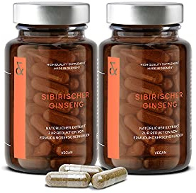 CLAV® Sibirischer Ginseng, 900 mg Taigawurzel, 120 Vegane Kapseln | Für Energie & Ausdauer, Eleutherococcus Senticosus, Siberian Ginseng, Wurzel Extrakt, Laborgeprüft, im Apothekerglas