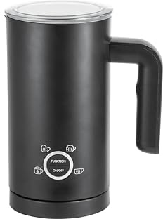 Espumador de Leche Eléctrico 500W con 3 Niveles de Espuma Caliente y 1 Fría, Capacidad 150ml/300ml, Revestimiento Antiadherente, Apagado Automático