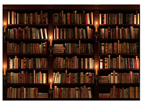 murando - Fototapete Premium-Vlies Bibliothek, 100x70 cm, Schlafzimmer | Premium-Vliesstoff, Full HD Druck, hochwertige Verarbeitung fürs Wohnzimmer, schnelle Montage, lichtbeständig, geruchsfrei
