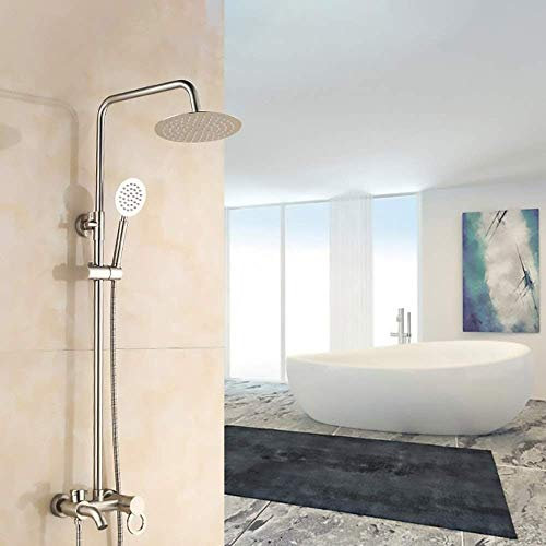 CAZARU Ensemble de Douche à Trois Vitesses brossé avec Douche et Douche Froide Pommes de Douche Fixes
