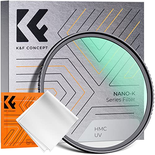 K&F Concept Nano-Klear Filtro de Protección UV de Vidrio Óptico con Revestimiento Nano para Objetivo 55mm(Incluye Un Paño de Limpieza)