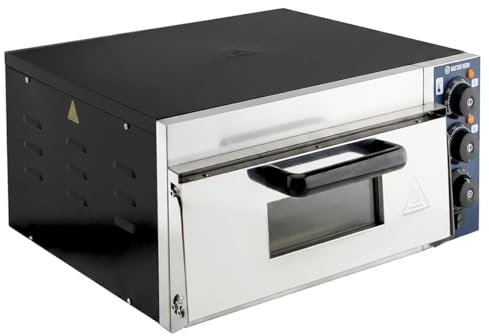 GastroHero Forno per pizza da 35 cm, elettrico per pizza con fondo in ceramica, per 1 pizza Ø 35 cm, forno elettrico per pizza per gastronomia