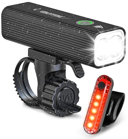 EBUYFIRE Bike light set USB Rechageable, LED Bicycle Headlights 3/5 Modes Waterproof Front Light,with Rechargeable Bike Taillight, fit all bikes