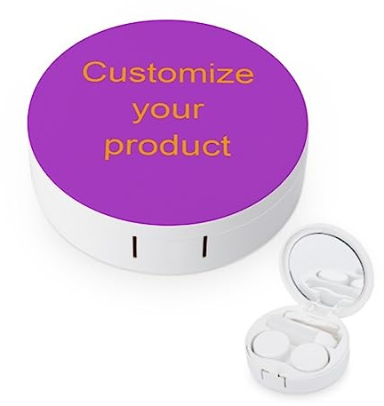 LeDiYouGou Personalised Custom Travel Contact Lens Case With Mirror,Portable Travel Contact Lens Kit,Mini Contact Lens Holder Box With Tweezers Suction Stick,Picture,8Cm