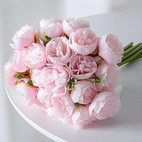 SPORTARC Künstliche Blume Hochzeit Blumenstrauß, Hochzeit Simulation Rose Bouquet für Hochzeit Braut Haus Garten Dekoration, Rosa