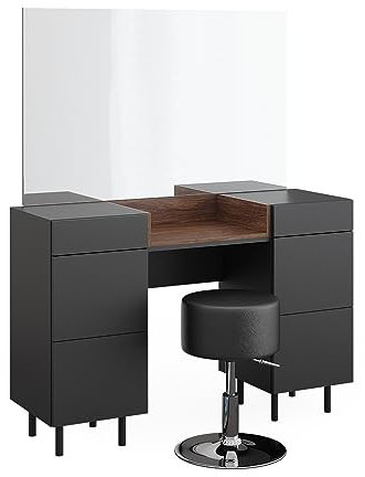 Vicco Schminktisch Anthrazit Anika 120x80x40 cm - Frisiertisch, Eleganter Look, der jedem Raum Charme verleiht