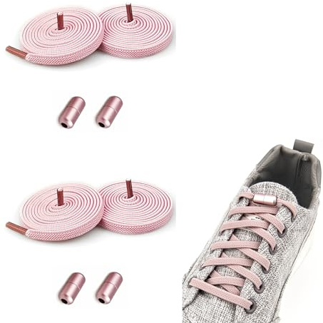 SZWLJ Cordones elásticos con cápsulas de metal, Cordones sin atar cordones de goma ajustables cordones de goma cordones de zapatos sin cordones