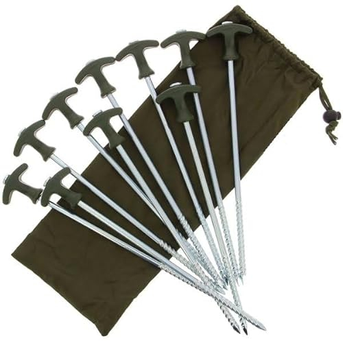 Bivvy Peg 30cm Heringe 10 TLG. mit Tasche Erdnägel Zelthering