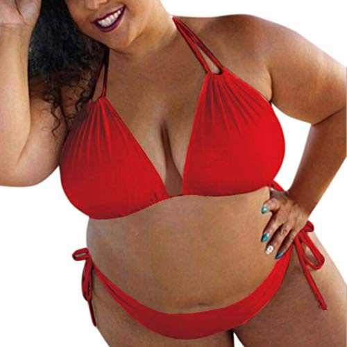 High Waisted Ladies Bikini Sets Size 6 to 8 UK, Quick Dry Breathable Beachwear, Underwired Padded Women's Sexy Halter Bikini Set Tie Sides Thong Triangle Brazilian Bikini Valentine Gift Joggers