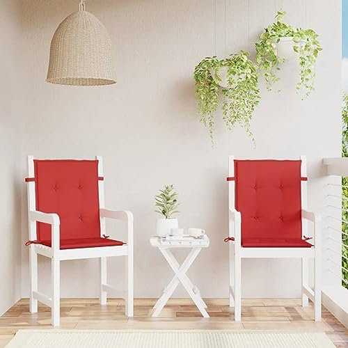 ZEYUAN Gartenstuhlauflagen 2 STK Hochlehner Auflagen, Auflage Gartenstuhl, Polster Gartenmöbel, Stuhlkissen, Gartenauflagen, Sitzauflagen, Rot 100x50x3 cm