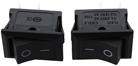 VENOAL VENOAL(R) 2 Pcs Auto Voiture AC 6A/250V 10A/125V 2 broches 2 Positions ON/OFF Interrupteur a bascule KCD1
