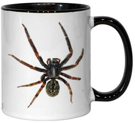 Atspauda Creepy Spider Crawling Scary Ceramic Tea Coffee Mug Black