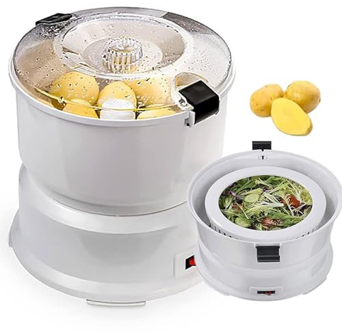 Pelapatate Elettrico - Capacità 1 Kg, Uso 2 In 1 (Pelare Le Patate E Asciugare Le Verdure), Per Uso Domestico, Cucina, Ristorante, Uso Commerciale, 2-4 Minuti Di Facile Pelatura
