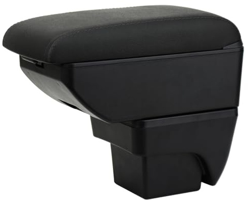 YJYWZH Armrest for SEAT Arona 2017-2026 with 5 USB Ports | 2 Front and 3 Rear USB Ports, Dual-Layer Storage, Sliding Lid, Centre Console Armrest, PU Leather, Vehicle-Specific Base