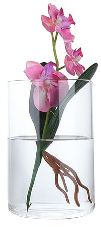 Jarrón cilíndrico de cristal transparente de 4 pulgadas de alto, jarrón decorativo para centro de mesa, candelabro, jarrón floral hidropónico alto para flores, ramo de plantas, boda, decoración del