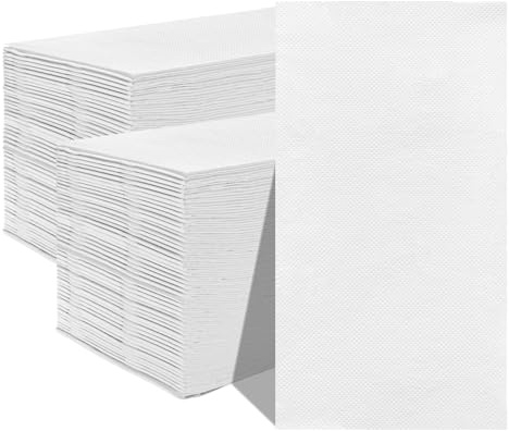 Jebblas Toalla de mano de papel de 2 capas, servilletas blancas, desechables como papel, servilletas súper suaves y altamente absorbentes, perfectas para baño, fiestas, bodas, cenas, paquete de 100