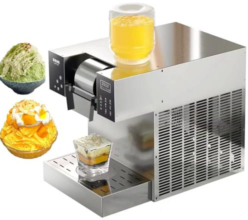 Máquina comercial automática para hacer copos de nieve, máquina para hacer granizados, máquina para raspar hielo, refrigeración por aire, compresor de calidad, grosor de batido ajustable,60kg