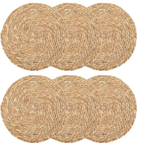 ARZOM - Untersetzer für Teller (6er Set) – Platzdeckchen aus Seegras ø 35 cm – geflochtener Tischuntersetzer – ideal für Esstisch – Tischset