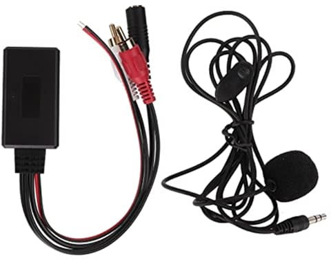 DEMULAX Module Audio de Voiture, for Clarion 2 Ports Audio RCA, câble de 1,5 m avec Microphone Mains Libres, câble Adaptateur Audio Bluetooth 5.0 in Adaptateur Micro Audio pour véhicule