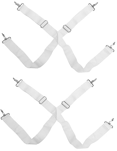 FUNOMOCYA Weiße Nylon Schultergurte als Praktisches Schlagzeugzubehör 2 Stück Verstellbare mit Rutschfester Funktion Trommel Kreuzgurte für Bequemen Halt für Snare Drum