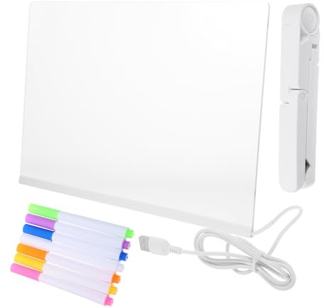 HAPINARY 1 Set Di Lavagna Luminosa Usb, Lavagna Trasparente, Multifunzione, Luminosa A Led, Per Messaggi, Per Messaggi Da Scrivania, Trasparente