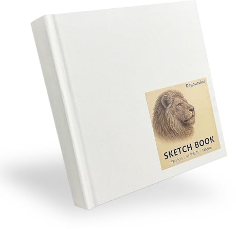 DagouColor Sketch Book, 95 Sheets(190 Pages) Acid-Free Art Drawing Paper Pad for Artists Adults Kids, 140gsm, 19CM X 19CM