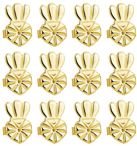 COYUN 6 pares cierres de pendientes, Respaldos de Pendientes, hipoalergénicos para detener aretes pesados, soportes para aretes, seguridad para aretes pesados, levantamiento de lóbulos caídos, oro