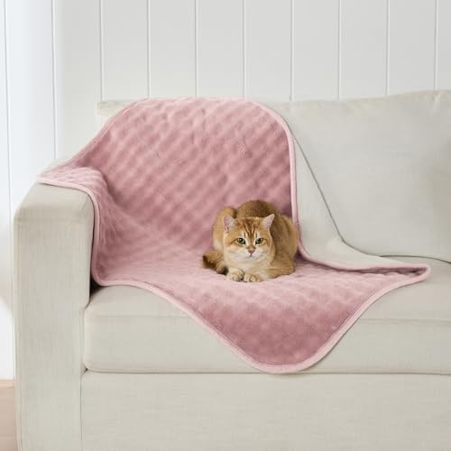 Yaning wasserdichte Decke für Bett Couch Sofa Auto, 76x101 cm, Graurosa | Weiche auslaufsichere Hundedecke, beidseitig nutzbare wasserfeste Haustierdecken für Hunde, Katzen, Welpen
