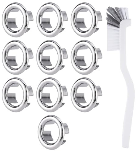 JDNFKG 10 Pezzi di Copertura di Overflow del Lavandino E Pennello per La Pulizia da 1 in Pece, Accessori per Lavaggio, Copertura Decorativa di Overflow, Forniture per La Cucina E Il Bagno.