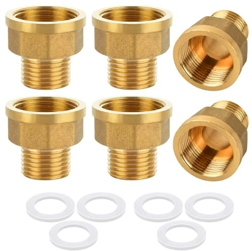 Messing Kappe Innengewinde, Schlauchkappen Sechskant Messingkappe, Rohrkappe mit Sechskant, Endkappe aus Messing, Gewindefitting,Verschlusskappe (1/2 x 3/4)