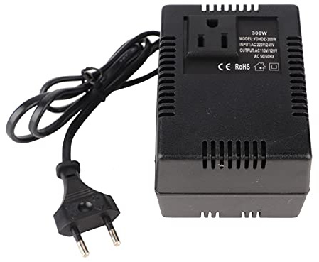 YUYTE 300W Adaptateur de Voyage Tension Tension Transformateur Adaptateur Courateur Adaptateur Convertisseur pour Une Utilisation Mondiale avec Plastique Résistant à la Chaleur 50Hz / (Prise UE)