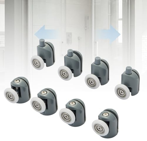 Holdfiturn 8Pcs 26mm Showers Doors Wheel Shower Door Rollers | Rollers Zinc Alloy Runners Fixing Pulleys Replacement Shower Door Fixing Wheels(8 PCS Single Side Roller)
