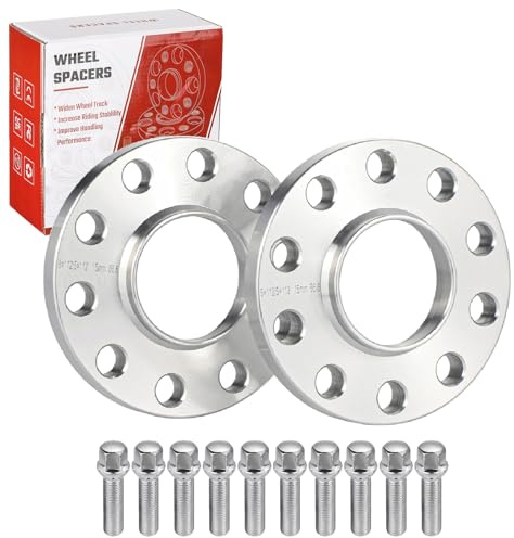 ISINEVER Spurverbreiterung 5x112 30mm (2x15mm) Ø66,6 Nabenzentriert Spurplatten Set Kompatibel mit Mercedes-Benz Modelle, Spurverbreiterungen Distanzscheiben inkl. 10 Radschrauben M14x1,5X50mm Sliver