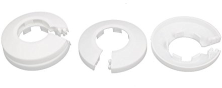 sourcing map 25mm Plastic Wall Flange Radiator Water Pipe Cover White 4pcs