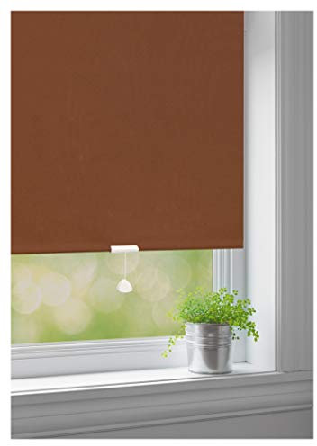 Springrollo Classic Mittelzugrollo Schnapprollo Rollo Mocca dunkel braun - Breite 60-220 cm Länge 180 cm und 230 cm Blickdicht Blickschutz (100 x 180 cm)