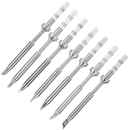 Broco TS100 lötkolben spitze,7pcs Mini Edelstahl Lötspitzen Ersatz für TS100 Lötkolben 7 Typen TS-K TS-KU TS-B2 TS-I TS-D24 TS-BC2 TS-C4