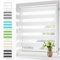 Zarnan Doppelrollo Klemmfix ohne Bohren Weiß 110x230cm(Stoffbreite 106cm) Duo Rollo Blickdicht Zebrarollo Rollos für Fenster ohne Bohren für Wohnzimmer Küche Büro lichtdurchlässig und verdunkelnd