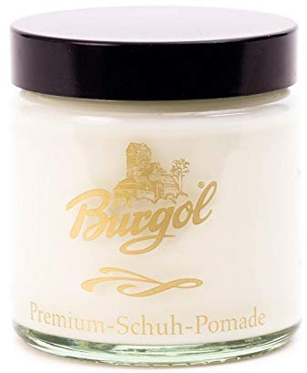 Burgol Premium Schuh Pomade 100ml mit langer Tiegelbürste Farblos