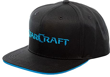 JINX Starcraft II – Tillförsel snapback-keps, 100 % bomull, för spelare, barns basebollkeps, justerbar storlek, svart/blå