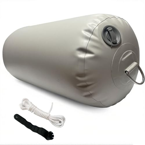 DSCRAFT Defensa inflable de PVC para barco, 30,5 x 111,8 cm, color gris claro